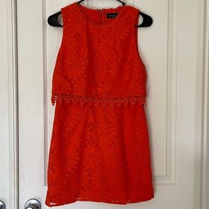 Topshop petite orange lace dress